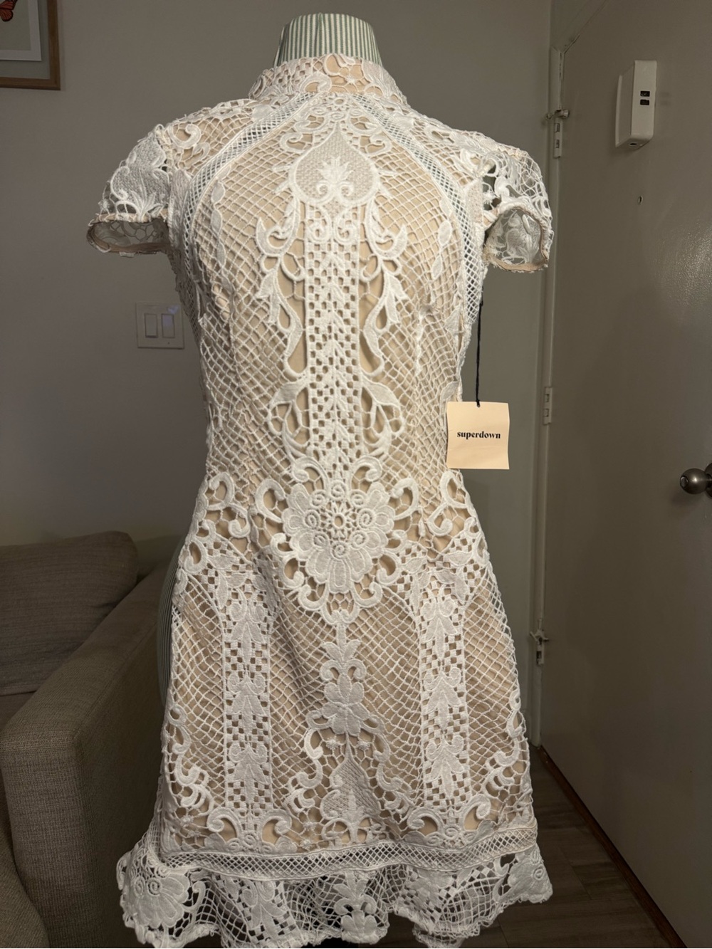 NWT Superdown White Crochet Lace Mini Dress XS Bridal